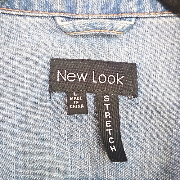 New Look Women's Strech Denim Jacket Blue Size Large - Picture 3 of 10